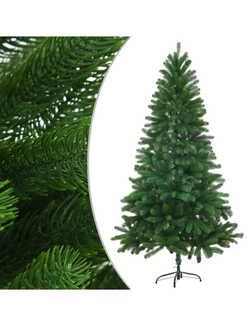 imagem de vidaXL Árvore Natal artificial pré-iluminada c/ bolas 150 cm verde3