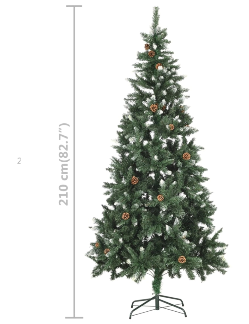 imagem de vidaXL Árvore Natal artificial pré-iluminada c/ bolas 210 cm11