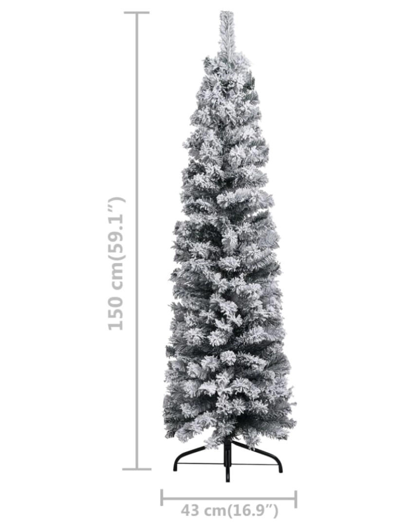 imagem de vidaXL Árvore Natal artificial fina pré-iluminada c/ bolas 150cm verde11