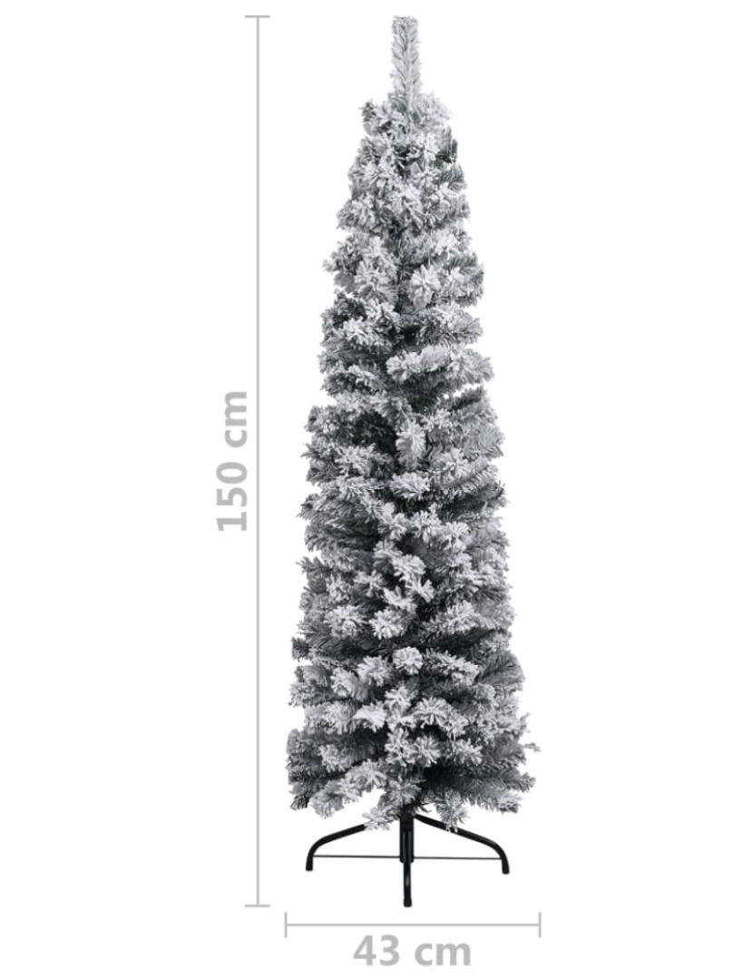 imagem de vidaXL Árvore Natal artificial fina pré-iluminada c/ bolas 150cm verde11