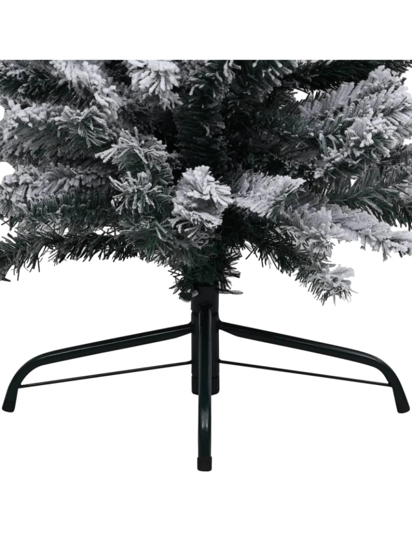 imagem de vidaXL Árvore Natal artificial fina pré-iluminada c/ bolas 150cm verde6