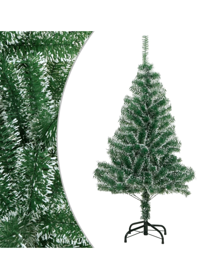 imagem de vidaXL Árvore de Natal artificial c/ flocos de neve 120 cm verde1