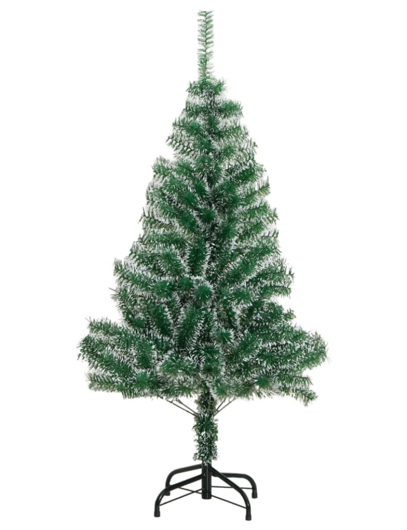 imagem de vidaXL Árvore de Natal artificial c/ flocos de neve 120 cm verde3