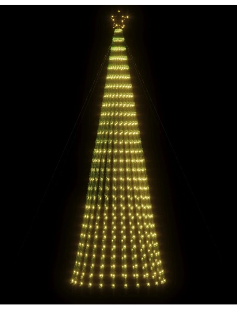 imagem de vidaXL Árvore de Natal luminosa em cone 688 LEDs 300 cm branco quente4