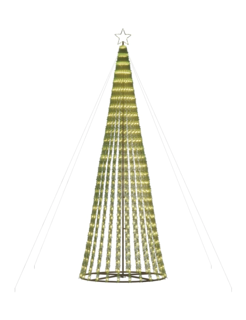 imagem de vidaXL Árvore de Natal luminosa em cone 688 LEDs 300 cm branco quente5