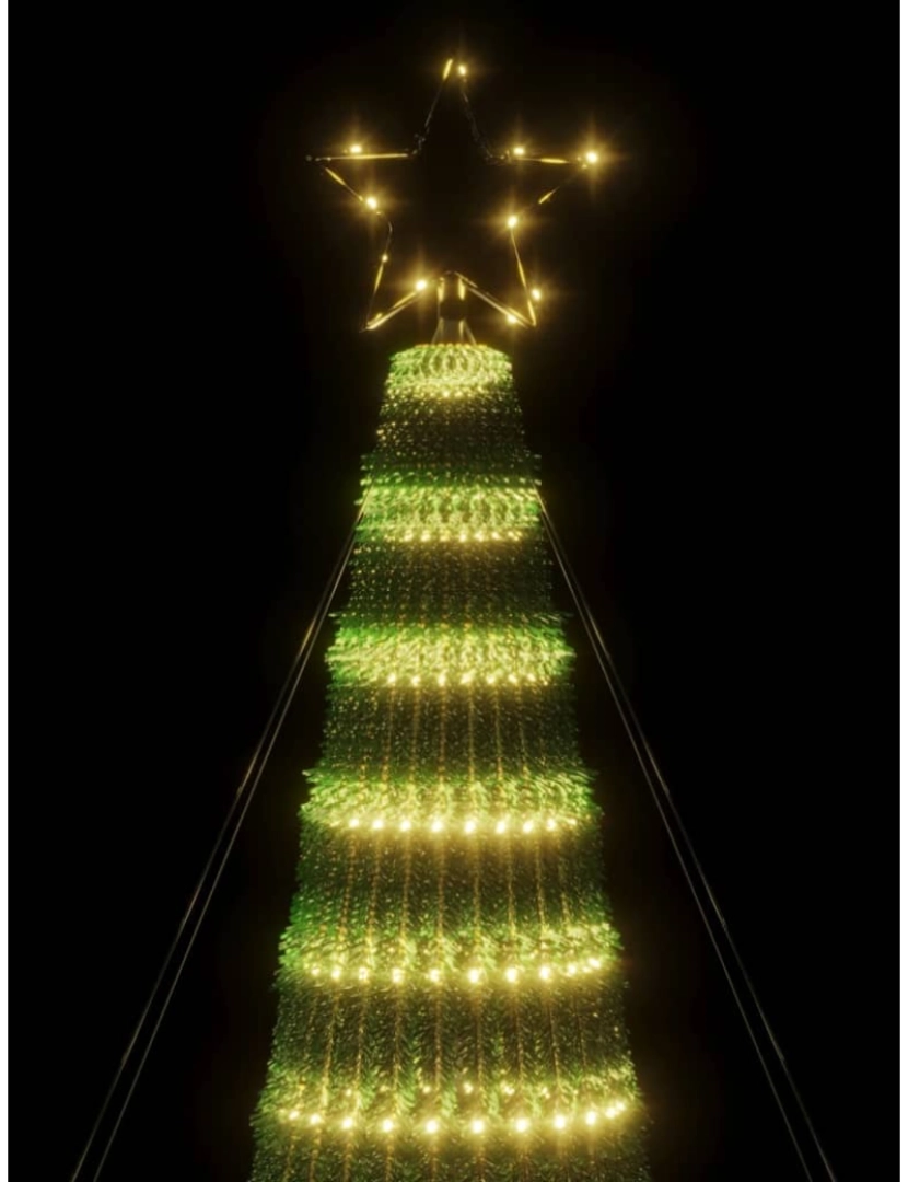 imagem de vidaXL Árvore de Natal luminosa em cone 688 LEDs 300 cm branco quente7