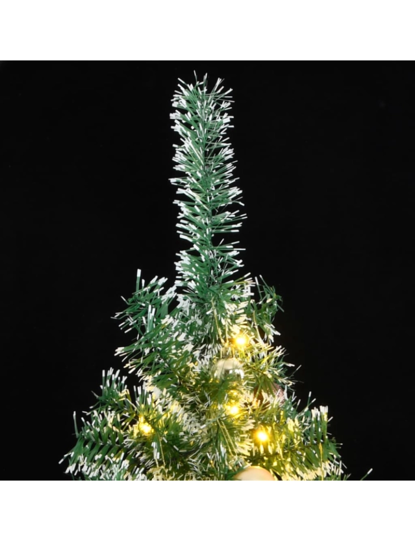 imagem de vidaXL Árvore Natal artificial c/ 300 luzes LED, bolas e neve 210 cm3