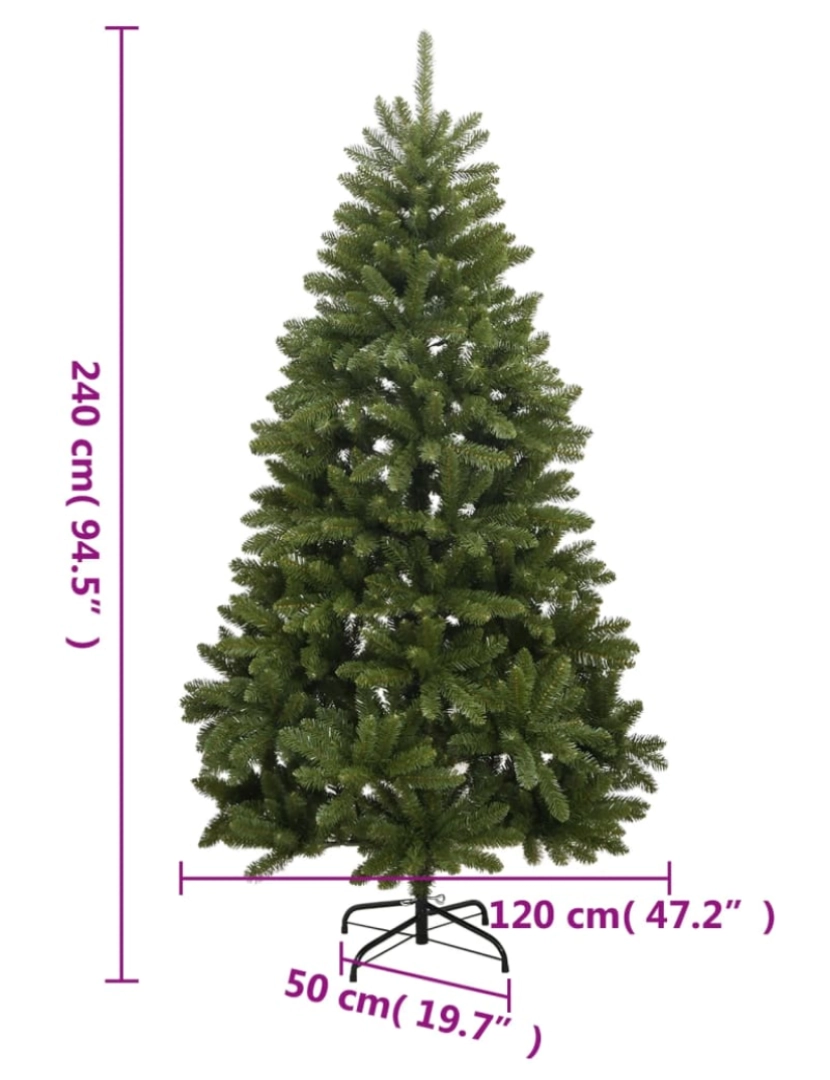 imagem de vidaXL Árvore Natal artificial articulada c/ 300 luzes LED+bolas 240cm11