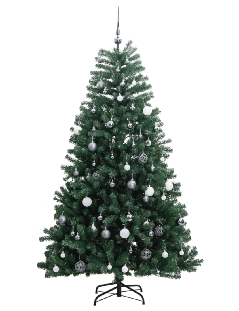 imagem de vidaXL Árvore Natal artificial articulada c/ 300 luzes LED+bolas 240cm5