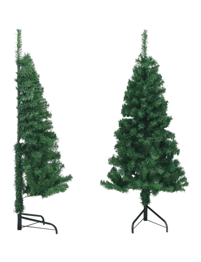 imagem de vidaXL Árvore de Natal artificial de canto 120 cm PVC verde1