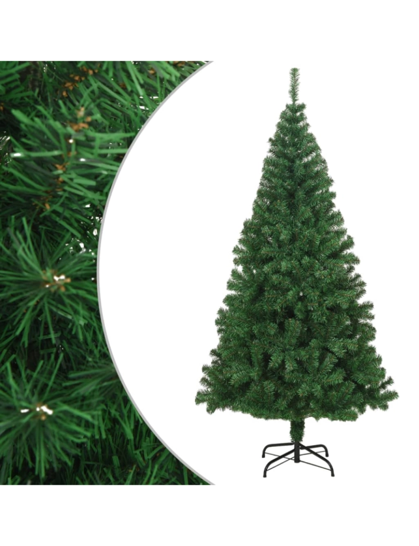 imagem de vidaXL Árvore de Natal artificial com ramos grossos 210 cm PVC verde2