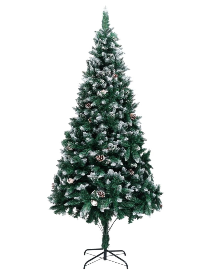 Vidaxl - vidaXL Árvore de Natal artificial com pinhas e neve branca 210 cm