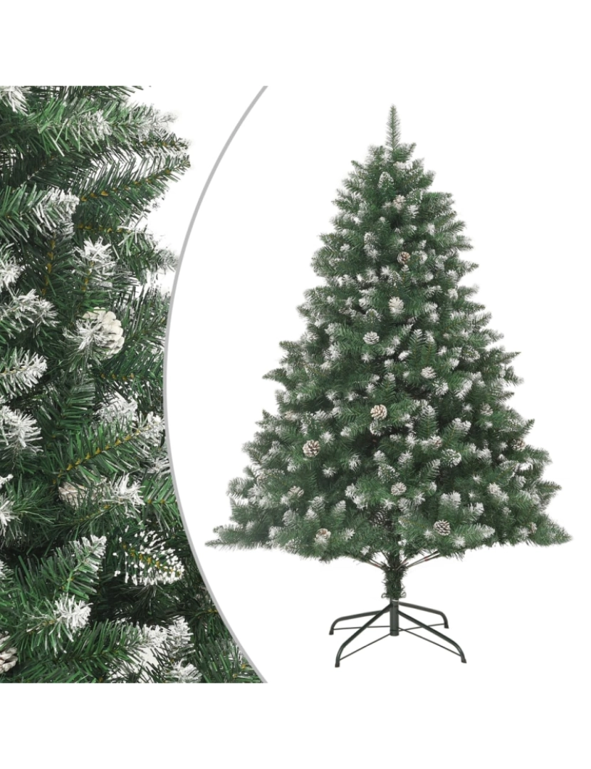 imagem de vidaXL Árvore de Natal artificial com suporte PVC 180 cm2