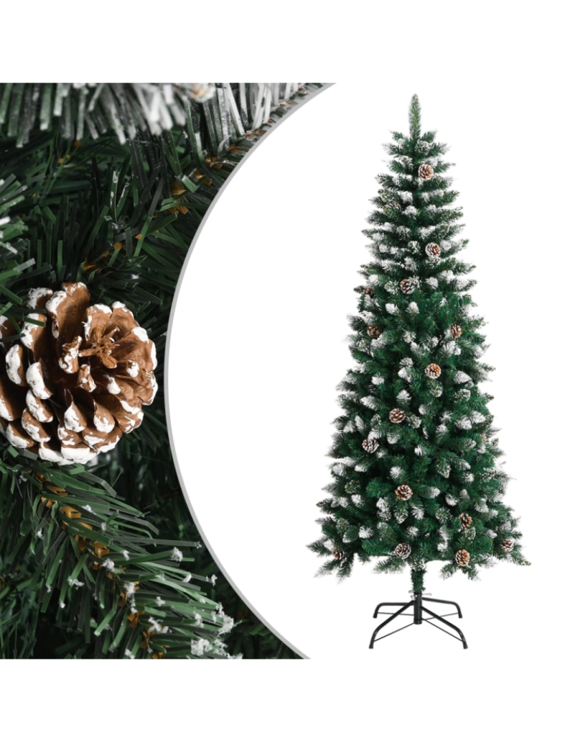 imagem de vidaXL Árvore de Natal artificial com suporte 180 cm PVC verde2