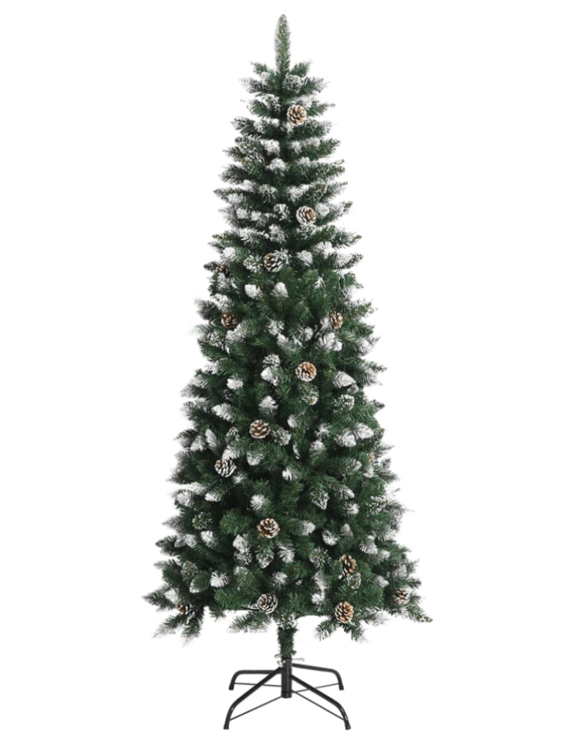 imagem de vidaXL Árvore de Natal artificial com suporte 180 cm PVC verde3