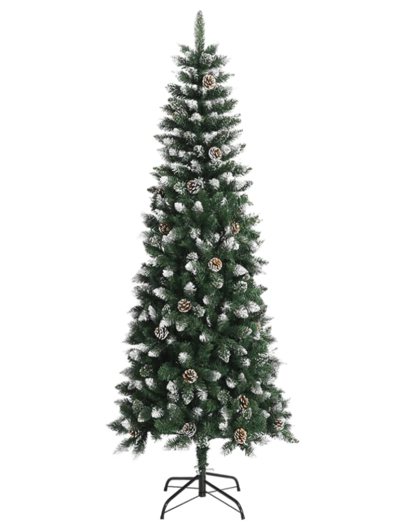 imagem de vidaXL Árvore de Natal artificial com suporte 240 cm PVC verde3