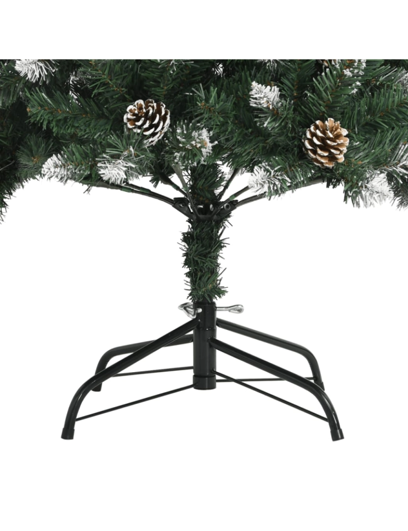 imagem de vidaXL Árvore de Natal artificial com suporte 240 cm PVC verde8