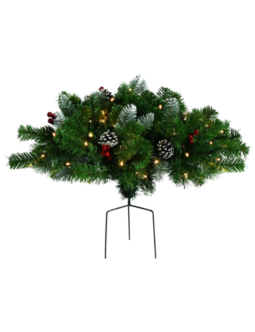 imagem de vidaXL Árvore de Natal artificial de exterior pré-iluminada PVC verde3