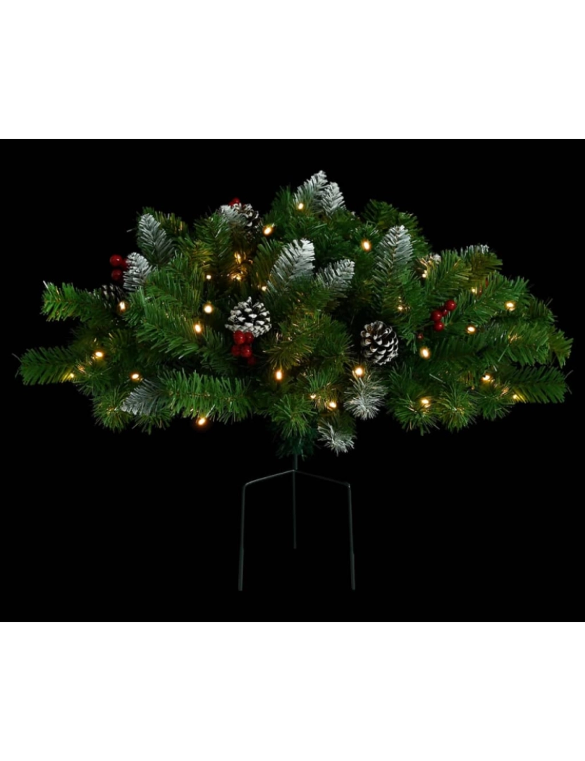 imagem de vidaXL Árvore de Natal artificial de exterior pré-iluminada PVC verde6