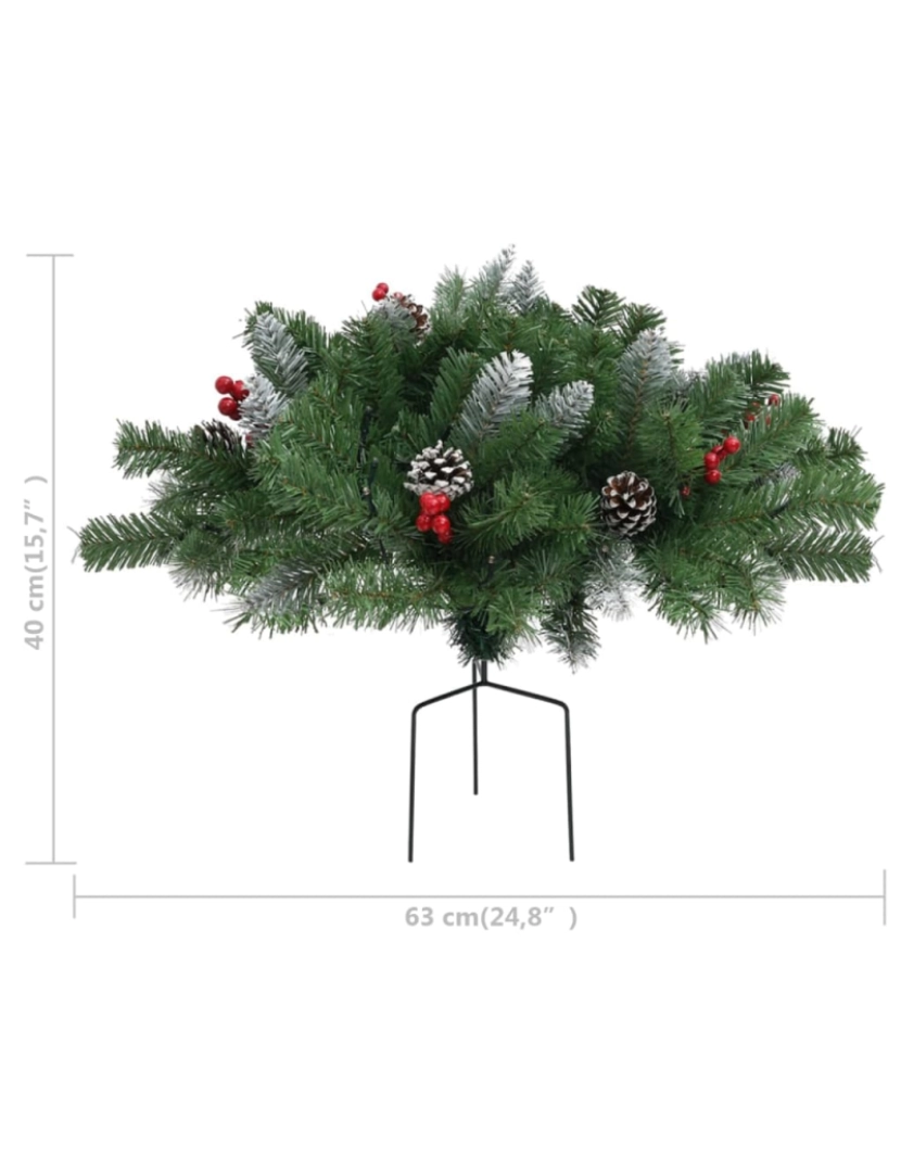 imagem de vidaXL Árvore de Natal artificial de exterior pré-iluminada PVC verde9