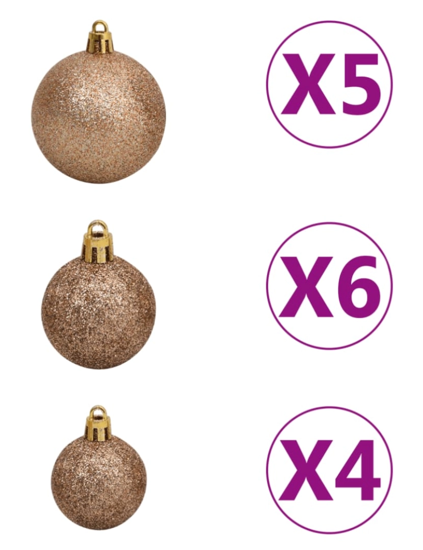 imagem de vidaXL Árvore Natal artificial pré-iluminada c/ bolas e pinhas 180 cm9