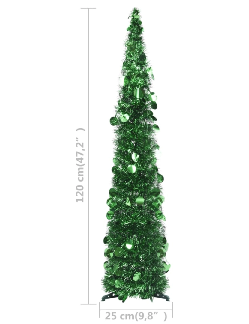 imagem de vidaXL Árvore de Natal pop-up artificial 120 cm PET verde6