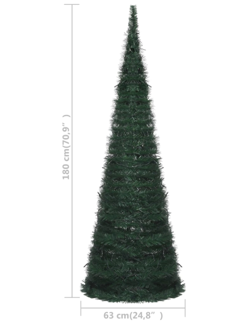 imagem de vidaXL Árvore Natal pop-up artificial pré-iluminada 180 cm verde10