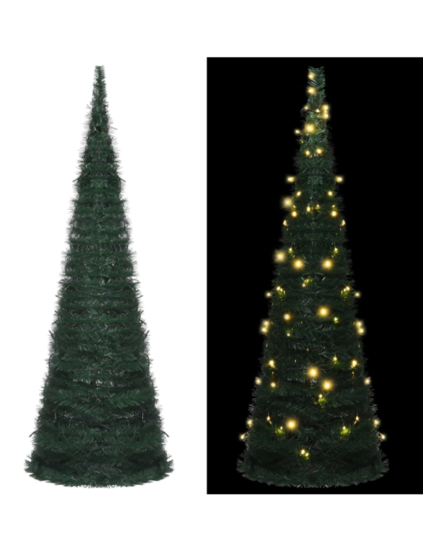 imagem de vidaXL Árvore Natal pop-up artificial pré-iluminada 180 cm verde2