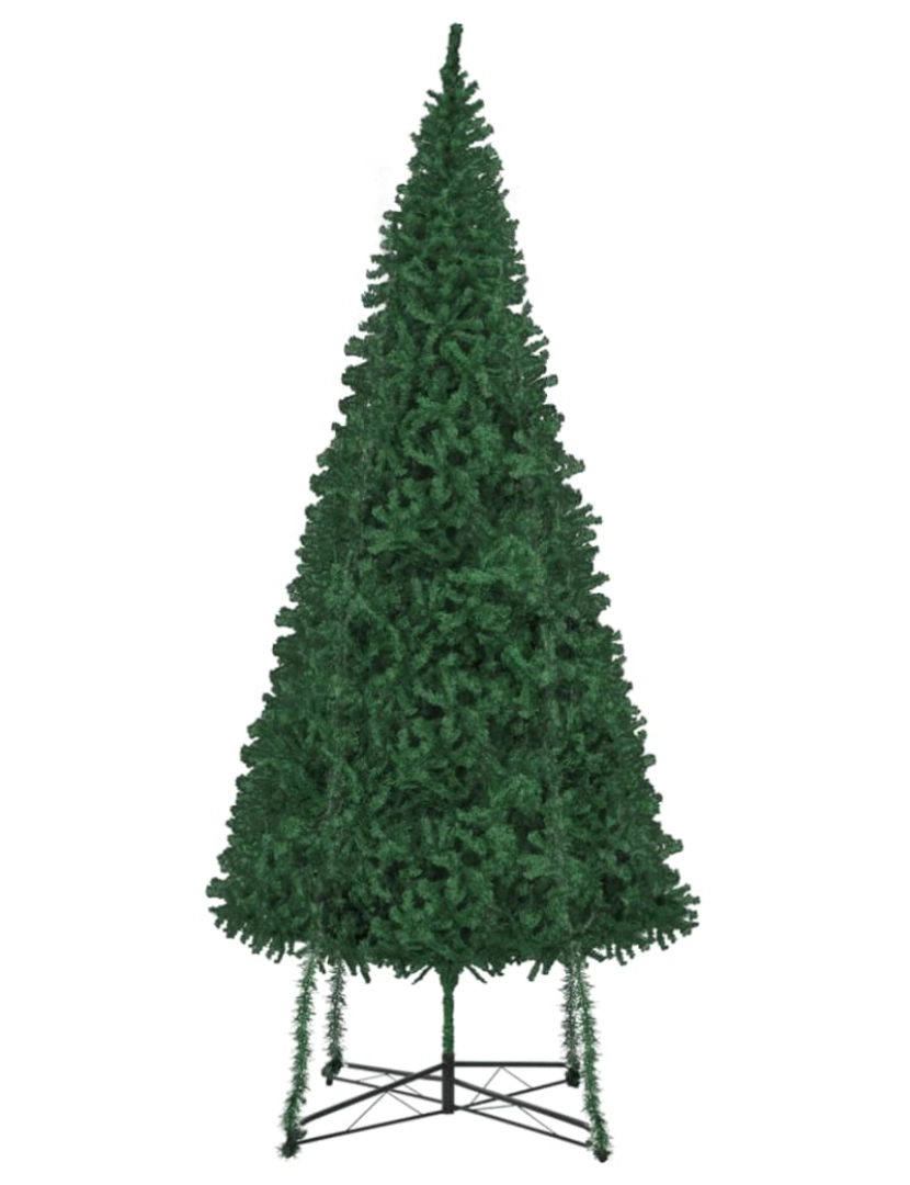 imagem de vidaXL Árvore de Natal artificial com suporte 500 cm verde1