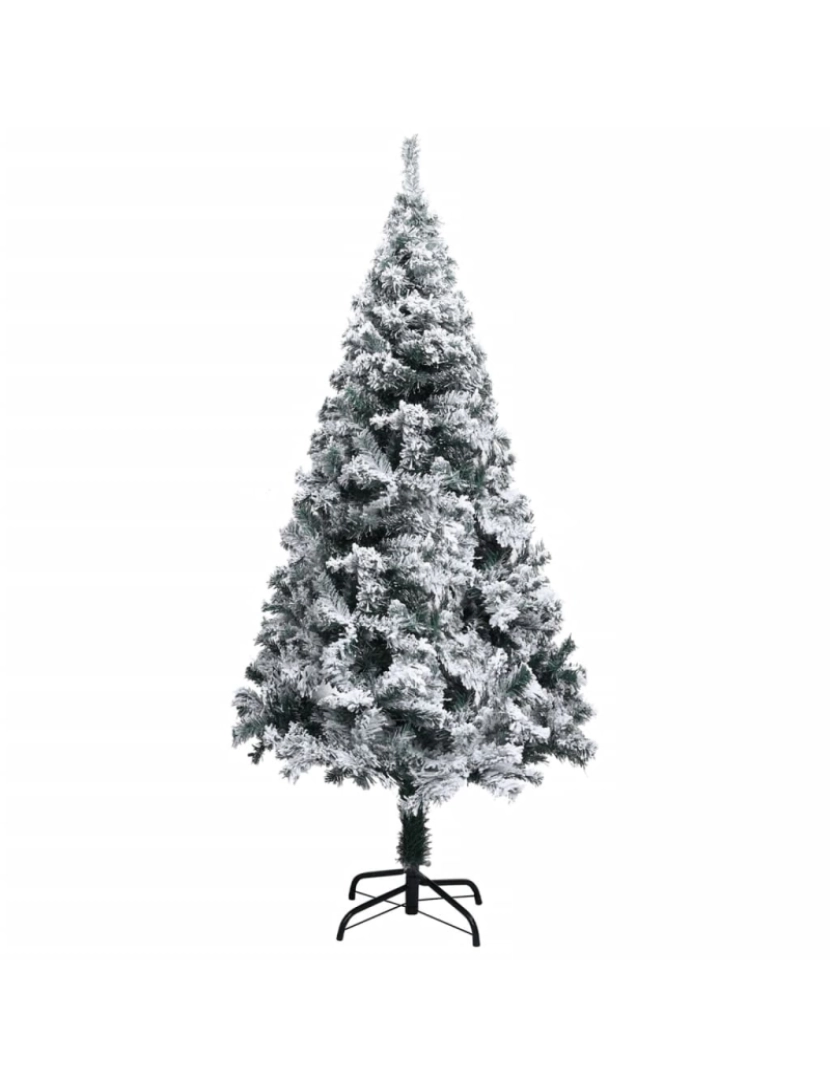 imagem de vidaXL Árvore de Natal artificial c/ flocos de neve 120 cm PVC verde3