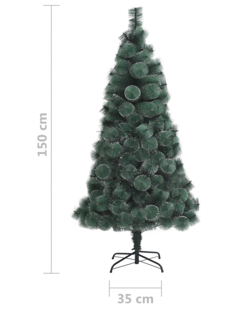 imagem de vidaXL Árvore de Natal artificial com suporte 150 cm PET verde8