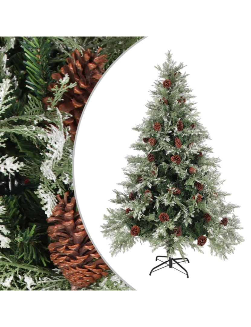 Vidaxl - vidaXL Árvore de Natal com pinhas 150 cm PVC e PE verde e branco