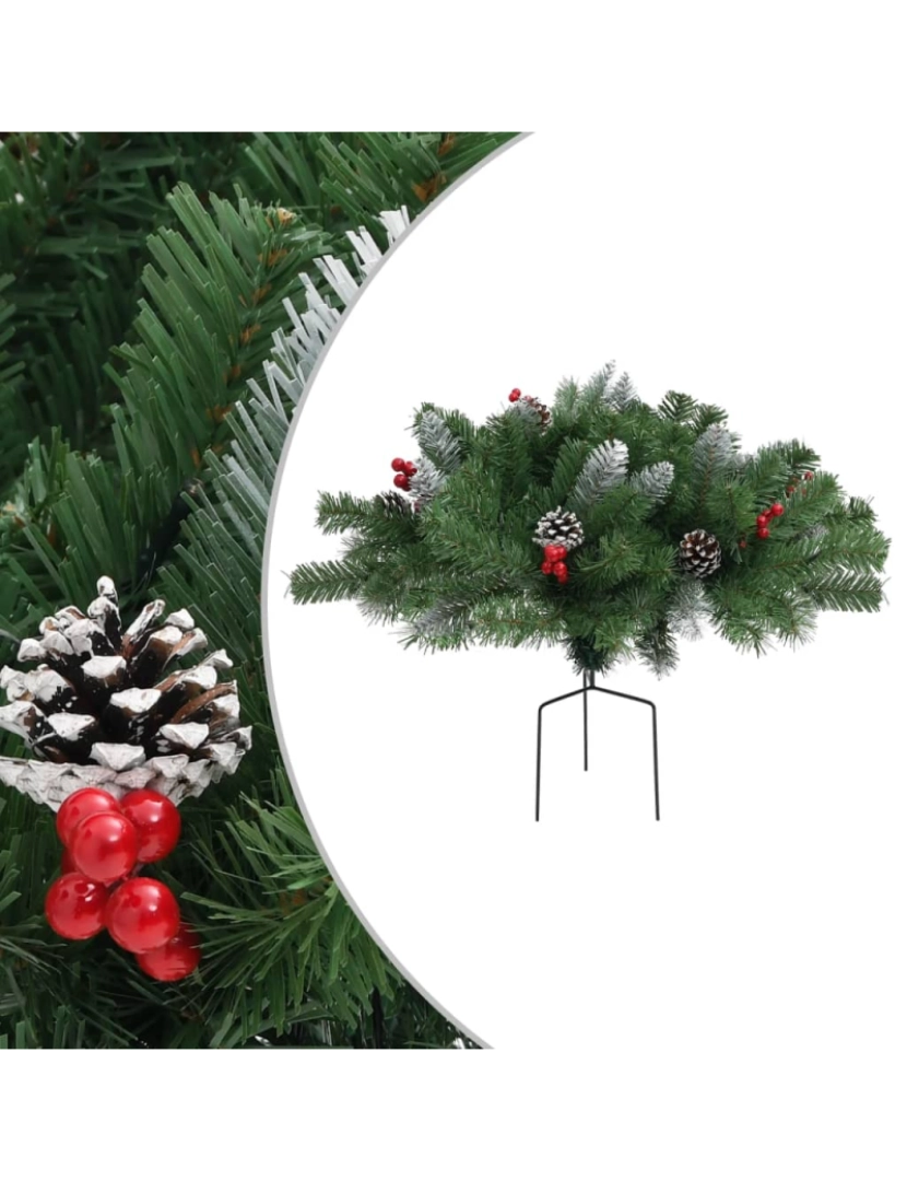 imagem de vidaXL Árvore de Natal artificial de exterior 40 cm PVC verde1