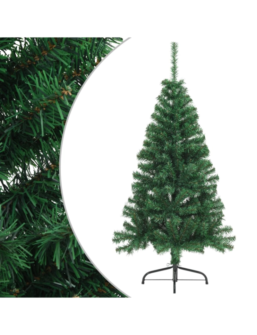 Vidaxl - vidaXL Meia árvore de Natal artificial com suporte 120 cm PVC verde