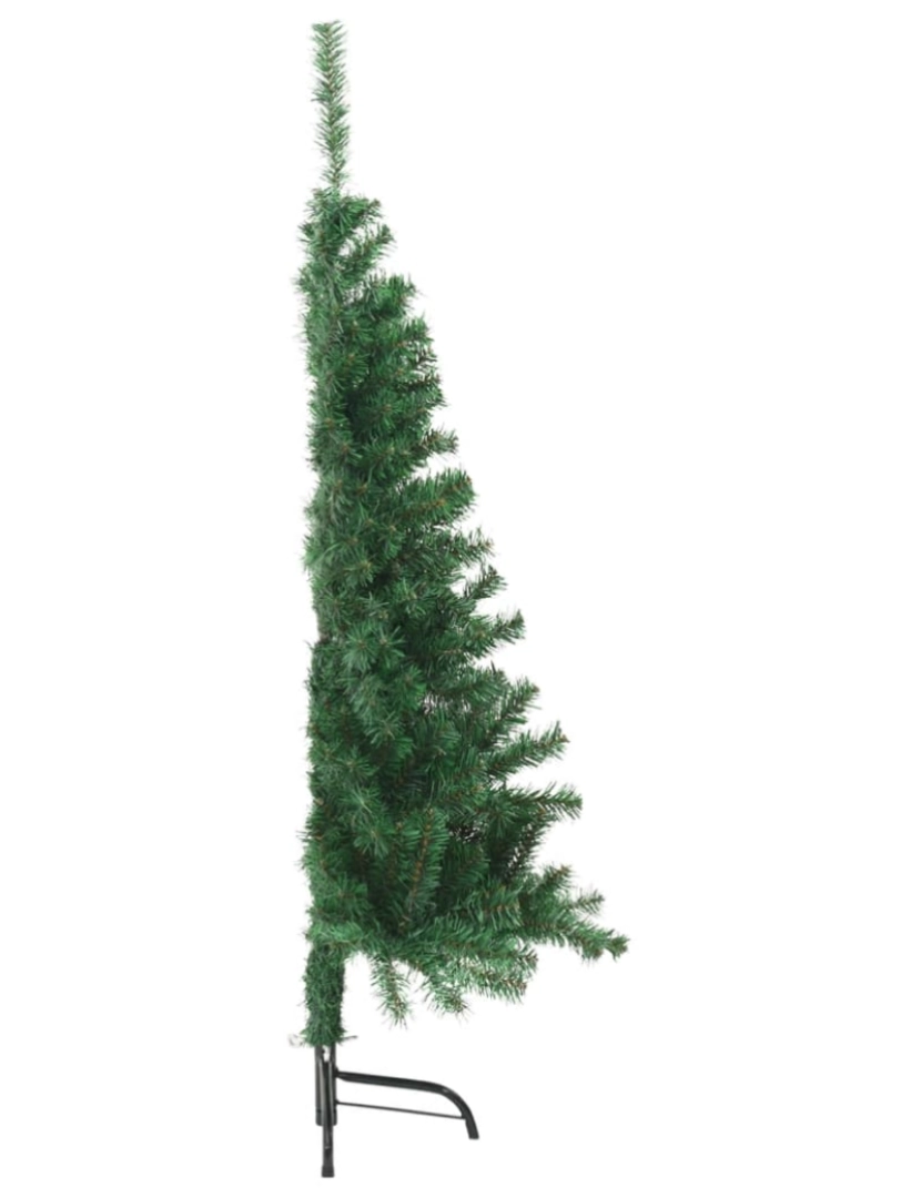 imagem de vidaXL Meia árvore de Natal artificial com suporte 120 cm PVC verde5