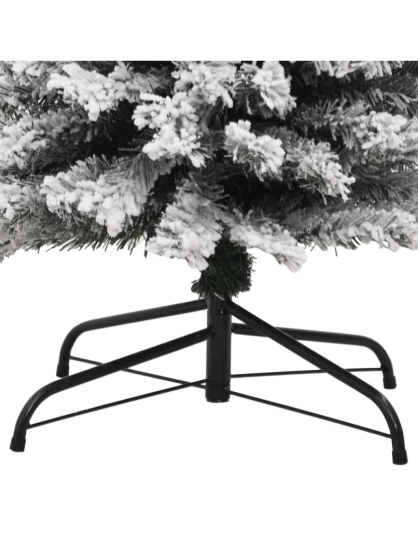 imagem de vidaXL Árvore de Natal artificial fina com neve 210 cm PVC verde6