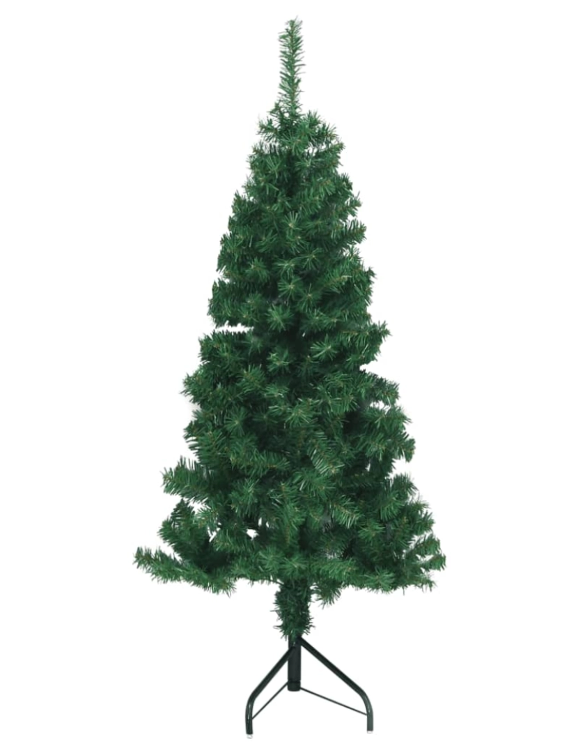 imagem de vidaXL Árvore de Natal artificial de canto 150 cm PVC verde3