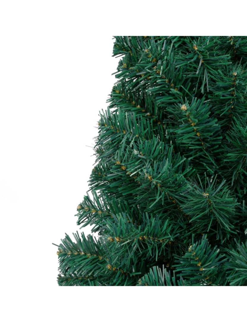 imagem de vidaXL Meia árvore Natal artificial pré-iluminada c/ bolas verde8