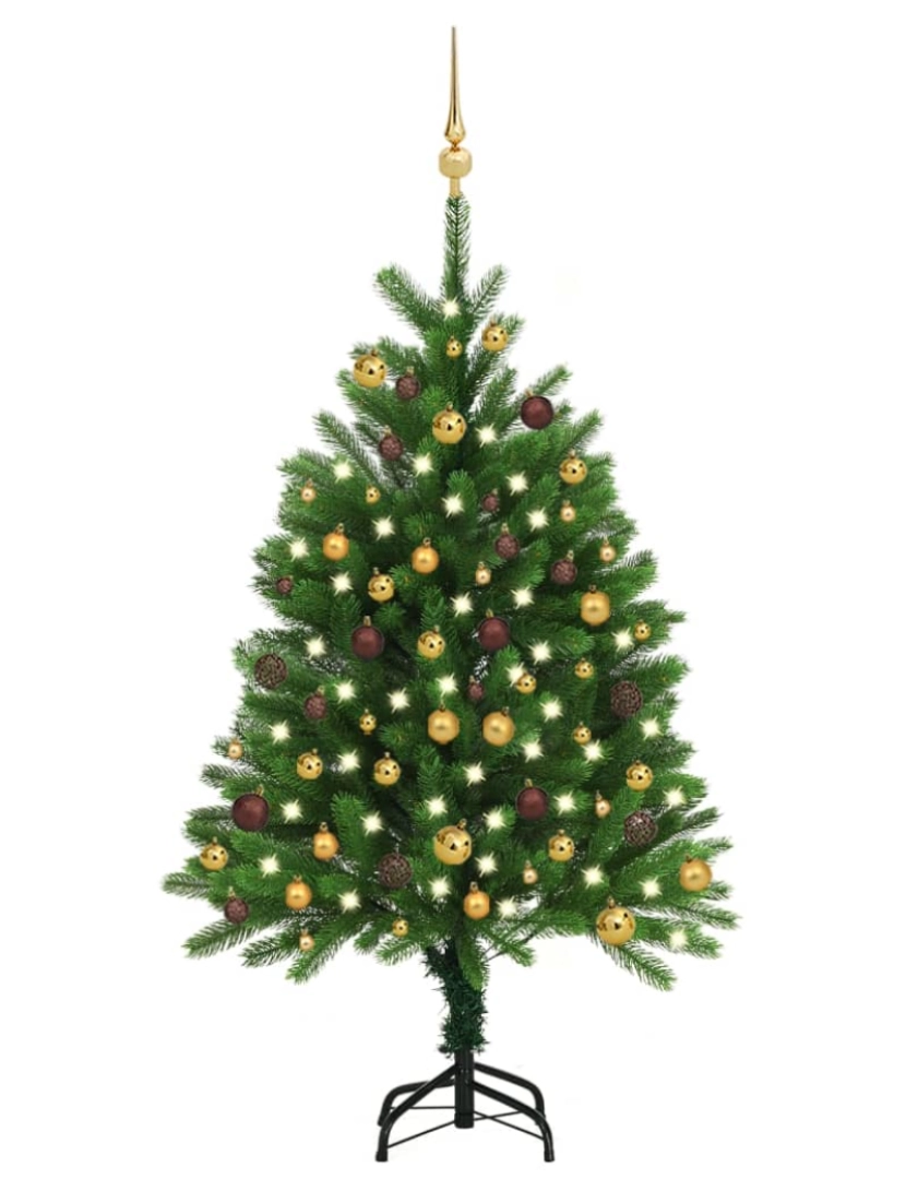 Vidaxl - vidaXL Árvore Natal artificial pré-iluminada c/ bolas 120 cm verde