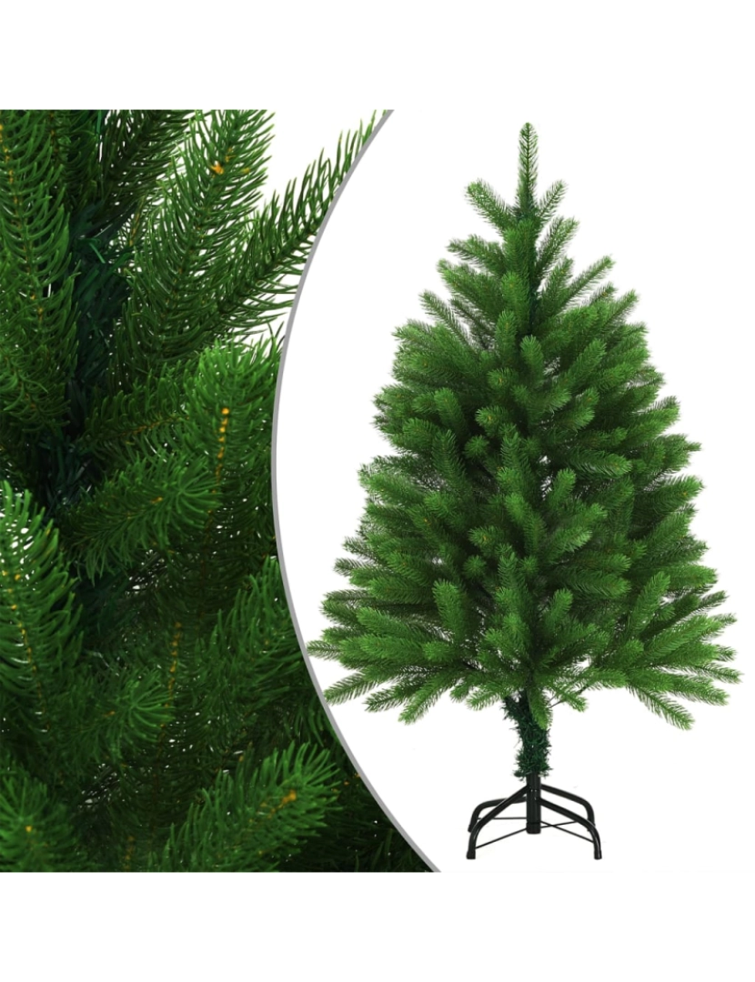 imagem de vidaXL Árvore Natal artificial pré-iluminada c/ bolas 120 cm verde3