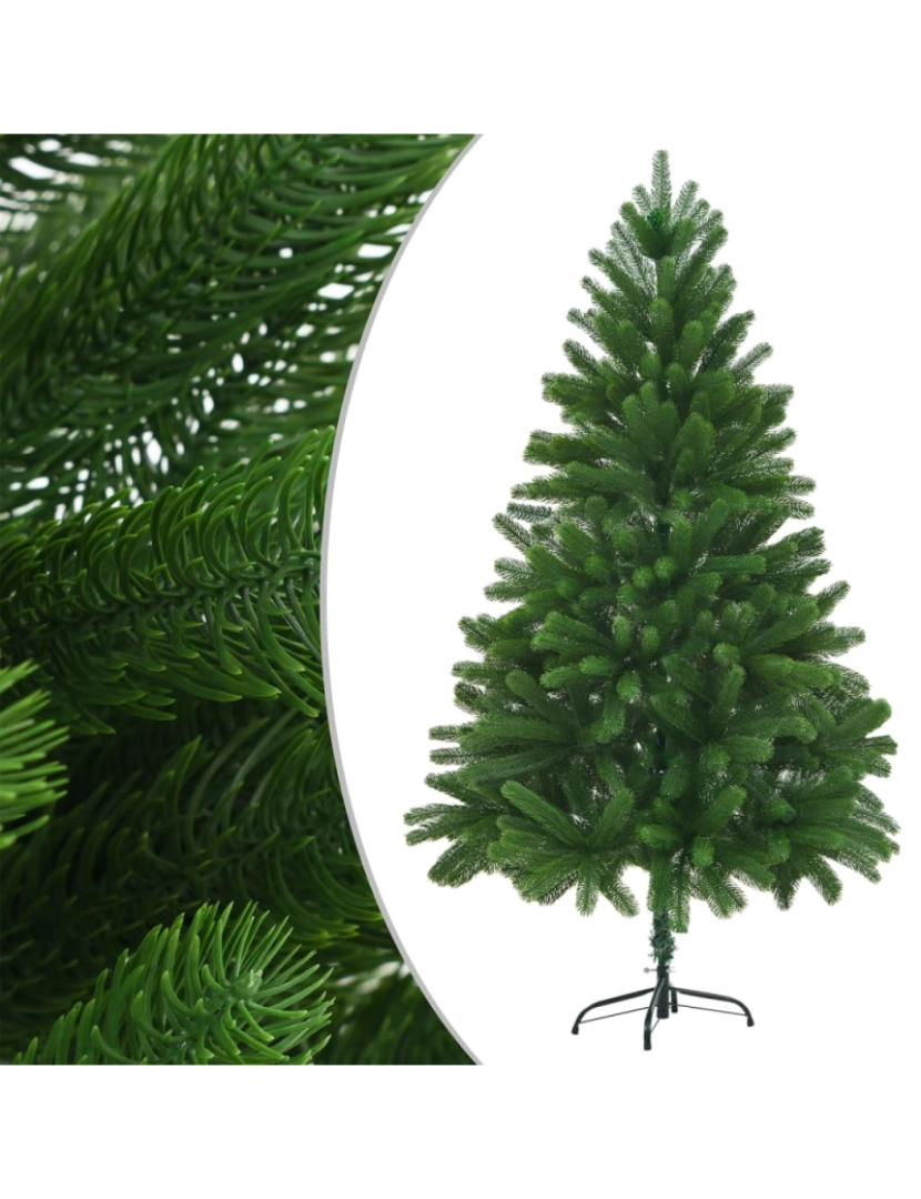 imagem de vidaXL Árvore Natal artificial pré-iluminada c/ bolas 180 cm verde3