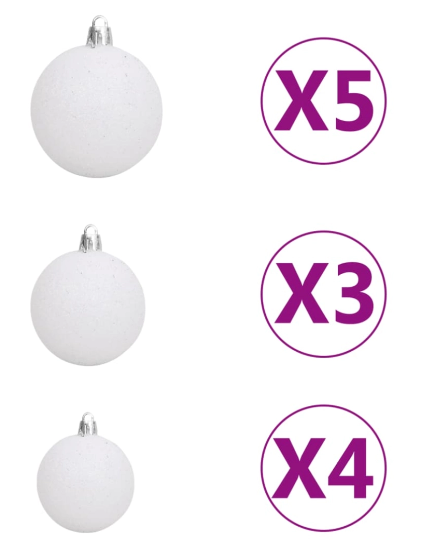 imagem de vidaXL Árvore Natal artificial pré-iluminada c/ bolas 180 cm verde6