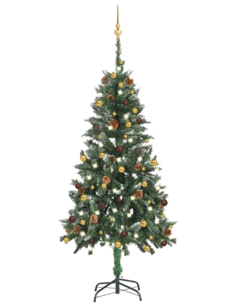 imagem de vidaXL Árvore de Natal artificial pré-iluminada c/ bolas 150 cm2