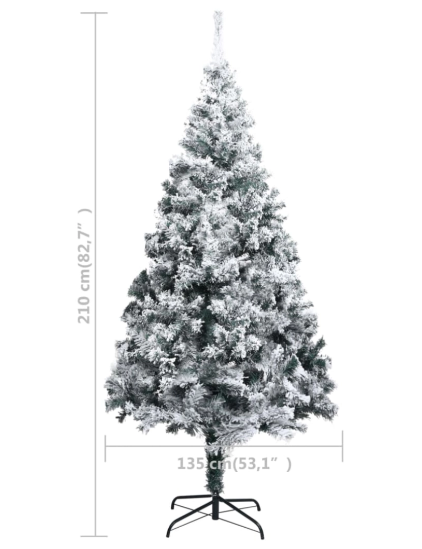 imagem de vidaXL Árvore Natal artificial pré-iluminada c/ bolas 210 cm PVC verde11