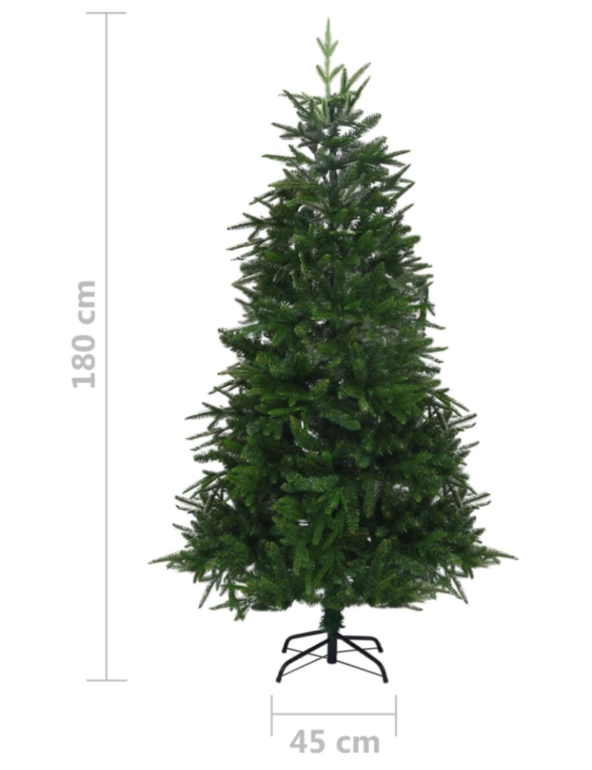 imagem de vidaXL Árvore Natal artificial c/ luzes LED/bolas 180 cm PVC/PE verde11