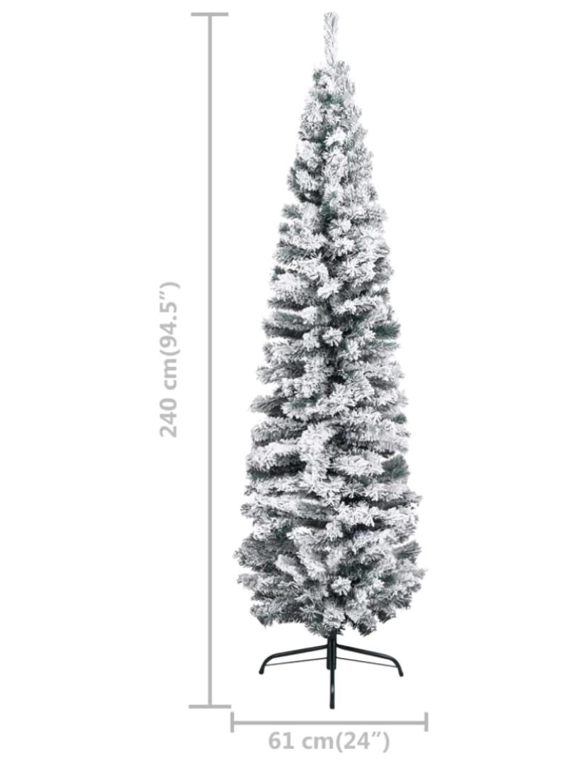 imagem de vidaXL Árvore Natal artificial fina pré-iluminada c/ bolas 240cm verde11