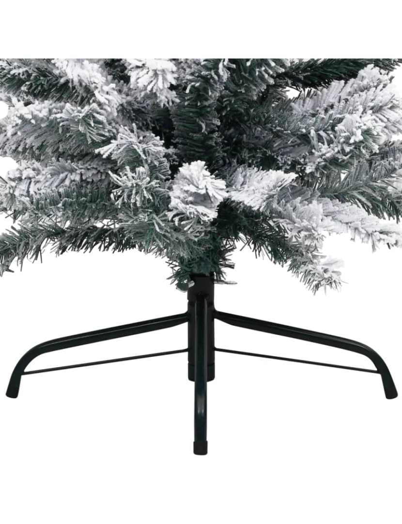 imagem de vidaXL Árvore Natal artificial fina pré-iluminada c/ bolas 240cm verde5