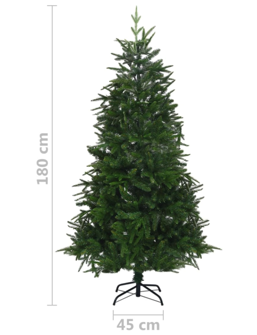 imagem de vidaXL Árvore Natal artificial c/ luzes LED/bolas 180 cm PVC/PE verde11