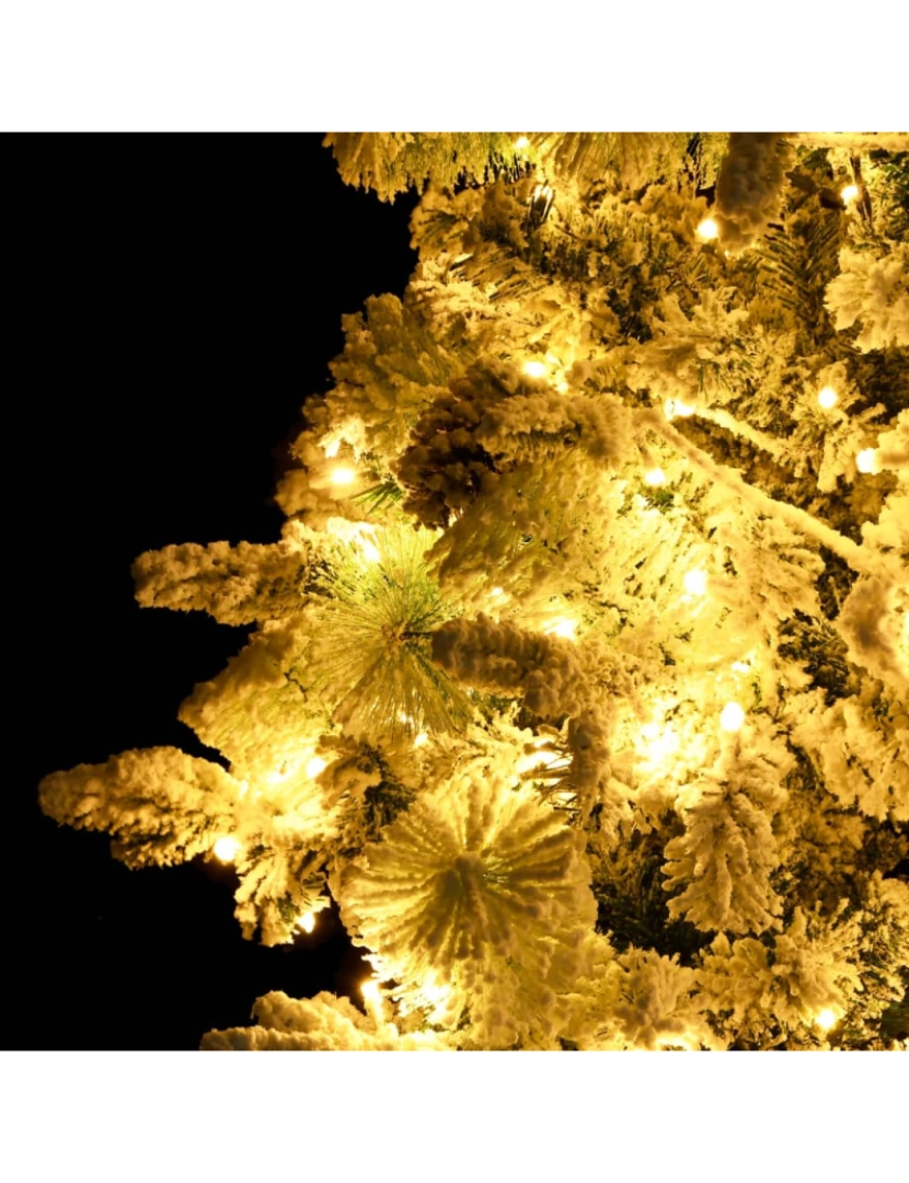 imagem de vidaXL Árvore de Natal pré-iluminada c/ flocos neve e pinhas PVC/PE7