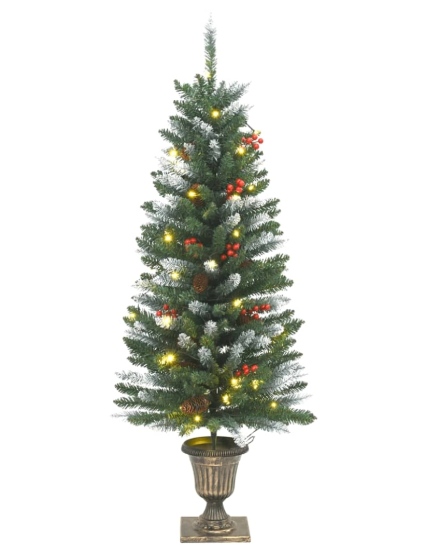 imagem de vidaXL Árvores de Natal artificiais 2 pcs 100 LEDs 120 cm verde/branco4